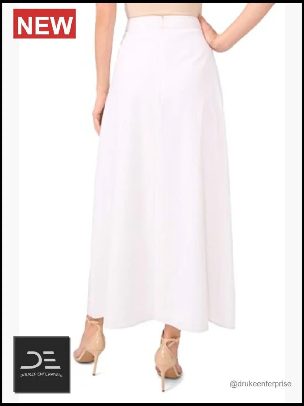 A-Line Maxi Skirt with Zipper Closure, Mid Rise, Classic Fit